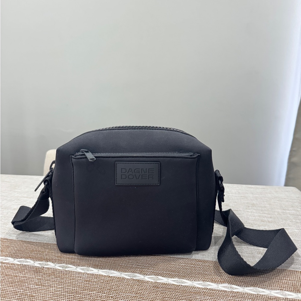 Dagne Dover Black Neoprene Crossbody Bag